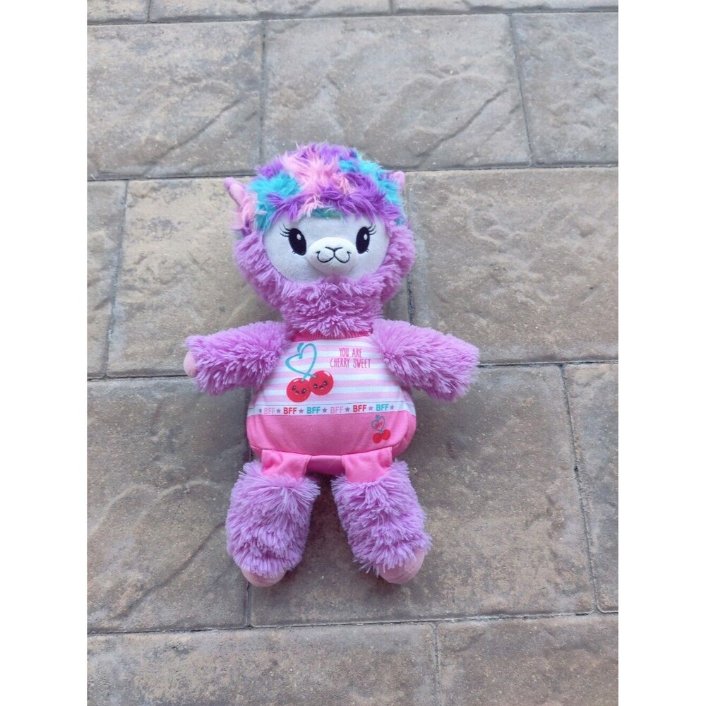 Pikmi Pops Pajama Llamas BFF Cherry Sweet Llama 15" Plush Purple Pink